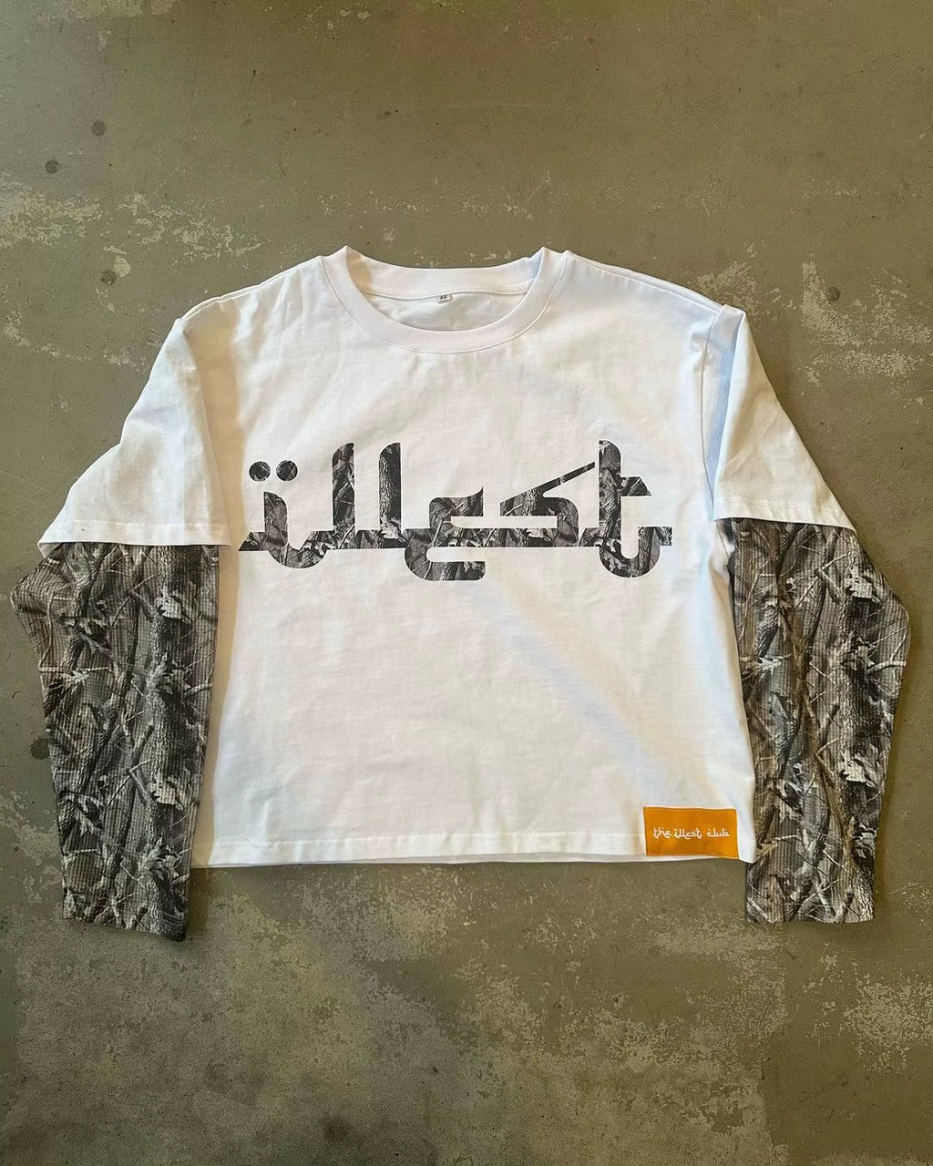 Y2K Street Fashion Camouflage Splicing Shirt Women'S T-Shirt Men'S American Casual Printed Long-Sleeved Retro Harajuku Loose Top