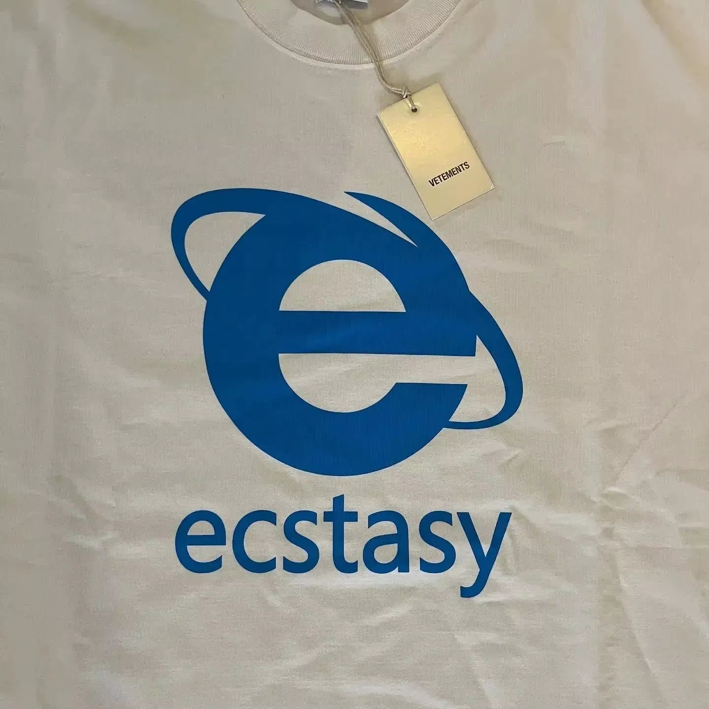 Streetwear Ecstasy New T Shirt Y2K Men'S Harajuku White T-Shirt Letter Pattern Printing Oversize Loose Short-Sleeved Gothic Top