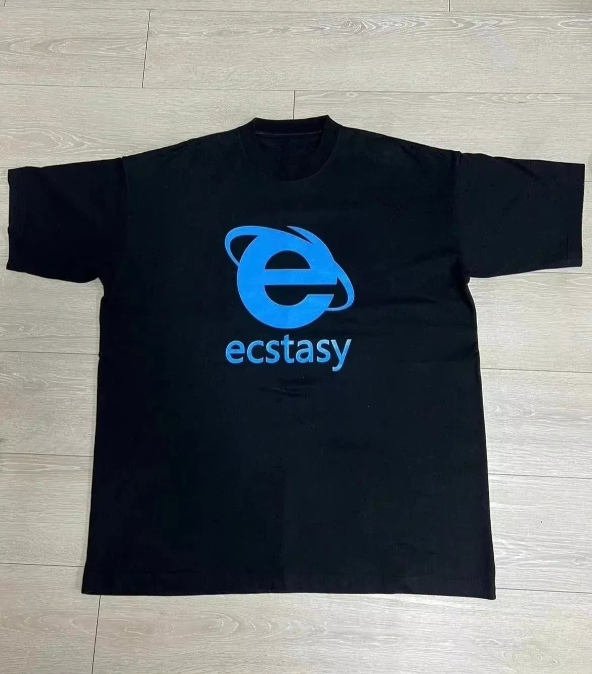 Streetwear Ecstasy New T Shirt Y2K Men'S Harajuku White T-Shirt Letter Pattern Printing Oversize Loose Short-Sleeved Gothic Top