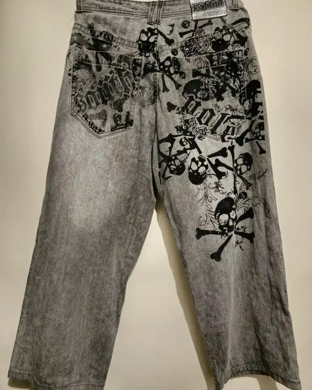 Y2K Jeans New Harajuku Hip Hop Retro Skull Graphic Embroidered Baggy Jeans Denim Pants Men Women Goth High Waist Wide Trousers