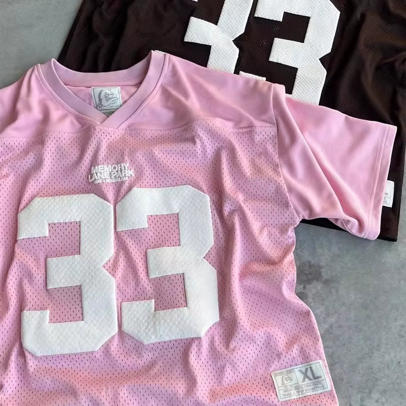 Fashion Harajuku Y2K Tops Loose Mesh Breathable Sports Ball Game T Shirt for Men and Women Hip Hop Goth Couple Graphic T Shirts