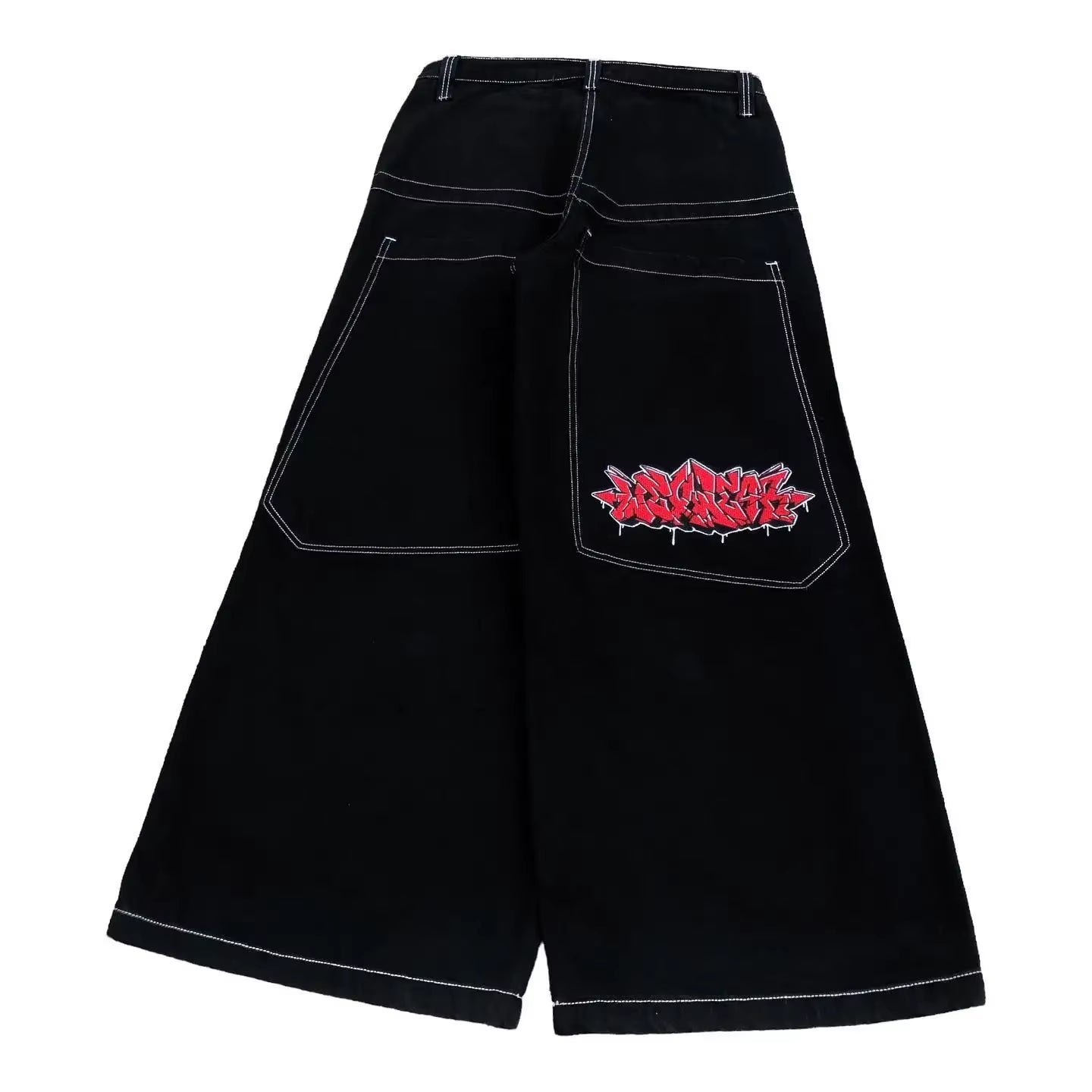 Y2K Jeans New Harajuku Hip Hop Retro Skull Graphic Embroidered Baggy Jeans Denim Pants Men Women Goth High Waist Wide Trousers